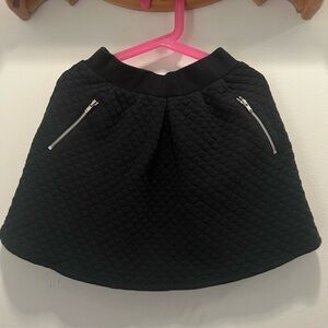 Quilted Black Skirt with Zipper Accents